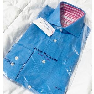 NEW! Issac Mizrahi Spread-Collar Dress Shirt Sz 15